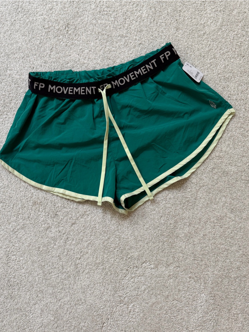 FP Movement by Free People Teal Athletic Shorts with Cream Trim